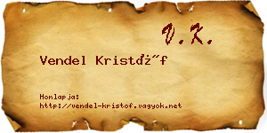 Vendel Kristóf névjegykártya